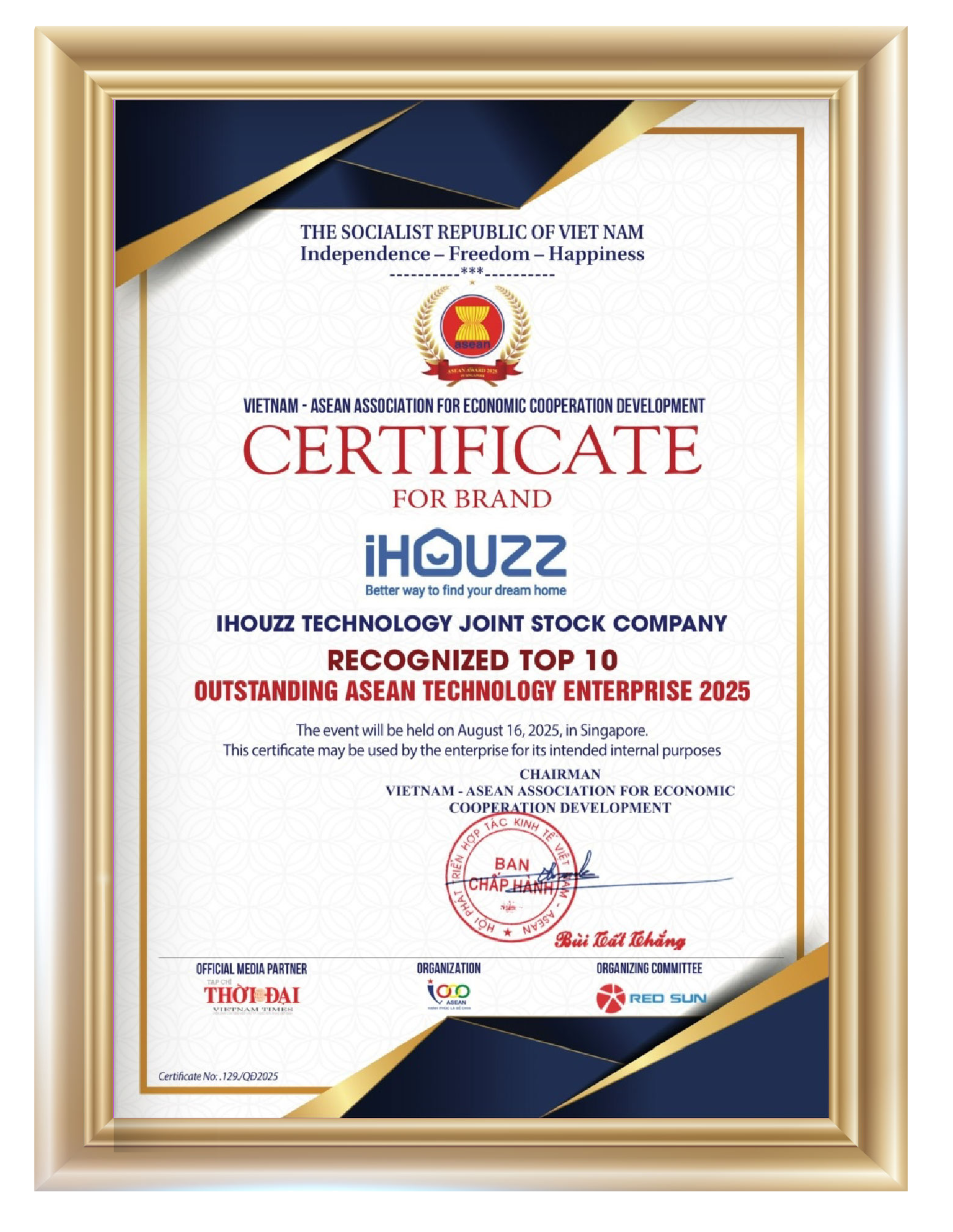Top 10 Outstanding ASEAN Technology Enterprise 2025