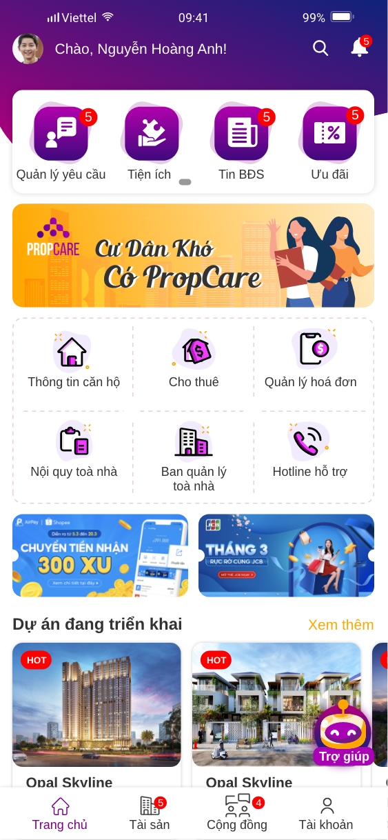 iHouzz PropCare Mobile UI 1